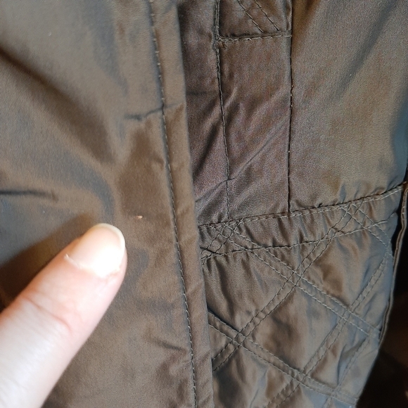 Geox Respira Women's 8 Bronze Jacket Shimmery Quilted Belted Coat Brown Italy - Picture 15 of 15